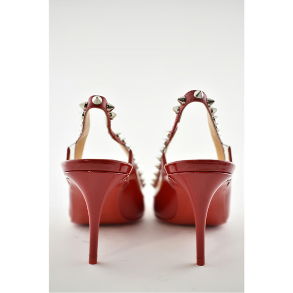 Christian Louboutin Brigadine 70 Red Patent PVC Slingback Spike Heel Pump 36 - Picture 7 of 8